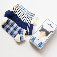 4 пар/кор. Caramella 22 см синие Удобные Хлопковые женские носки-башмачки для девочек женские невидимые цветные для девочек и мальчиков hosier