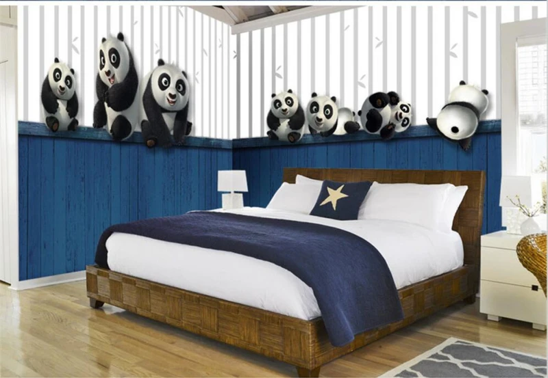 Us 23 65 45 Off Nach 3d Foto Tapete Wandmalereien 3d Moderne Anime Nette Panda Wand Papier Wandbild Fur Kinder Zimmer Wohnzimmer Tv Hintergrund