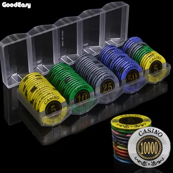 

80PCS/SET Imitation Crystal Chips Poker Chip Texas Hold'em Baccarat Black Jack 21 Points Casino Chips with Acrylic Tray