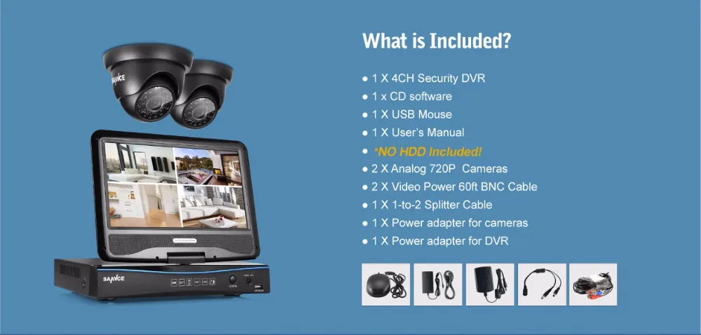 SANNCE 4 канала 720P DVR CCTV Камера Системы 2 шт. 1200TVL 720P уличная инфракрасная камера видеонаблюдения Системы комплект видеонаблюдения 1 ТБ HDD