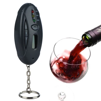

Mini Flashlight Led Keychain Alcoholimetro Breathalyzer Parking Gadgets Digital Alcohol Tester with Lcd Clock Timer