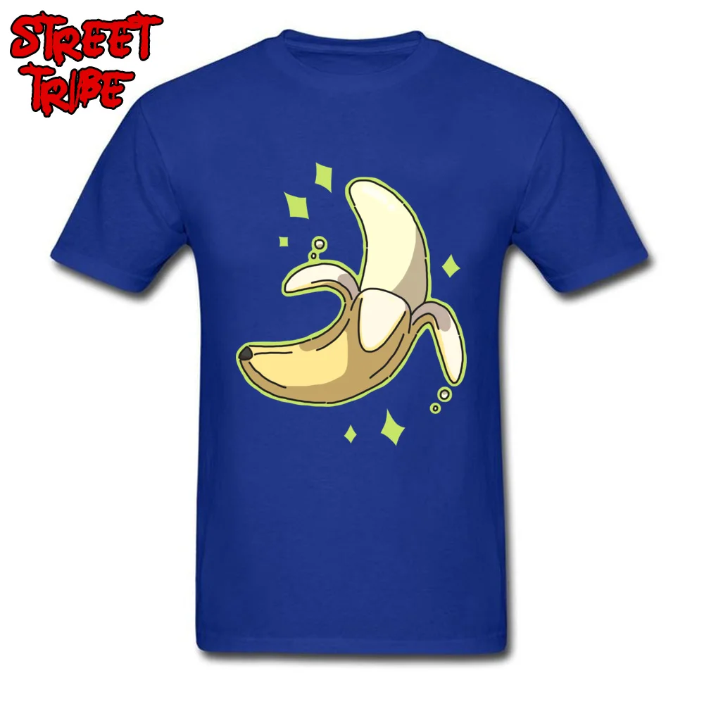 Banana Pure Cotton Tops T Shirt for Men Leisure T Shirts Casual Classic Crew Neck T-Shirt Short Sleeve Free Shipping Banana blue