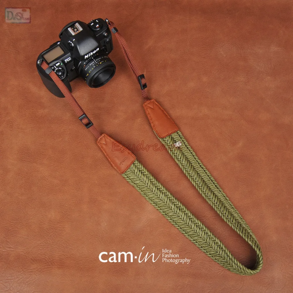 Зеленый cam-в Универсальный хлопок камеры шеи переноски плечевой ремень для sony Sigma Kodak Panasonic Fujifilm