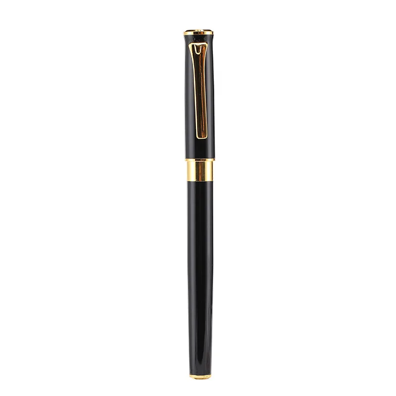 Металл с лазерной гравировкой ручки по индивидуальному заказу с вашим логотипом веб Url гелевая ручка шариковая ручка для бизнеса дизайн бесплатные офисные принадлежности подарок - Цвет: Black pen-Logo