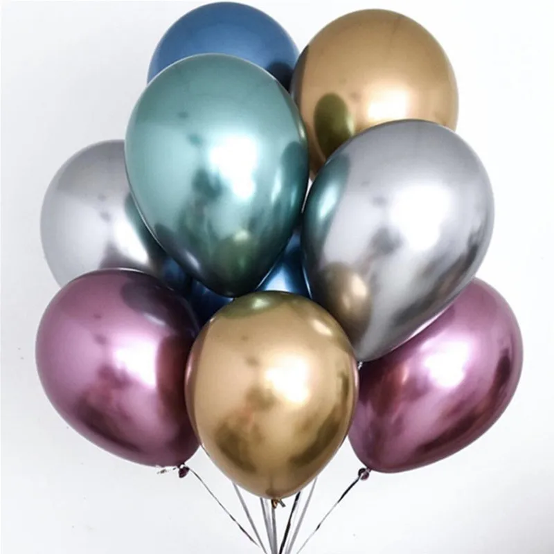 

10pcs Glossy Metal Pearl Latex Balloons Thick Chrome Metallic Colors Inflatable Air Balls Globos Birthday Party KTV Bar Decor