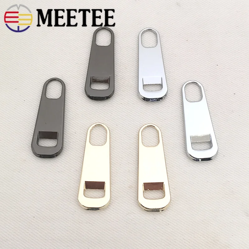 

5Pcs Eco-Friendly Metal Zipper Pullers for 5# 8# 10# Zipper Sliders Head Zipper Pulls Tab Instant Repair Kit DIY Sewing Crafts