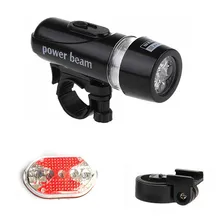 Водонепроницаемый 5 светодиодный светильник велосипед передний головной свет+ задний отражатель комплект безопасности и выживания Z1012 5 oown