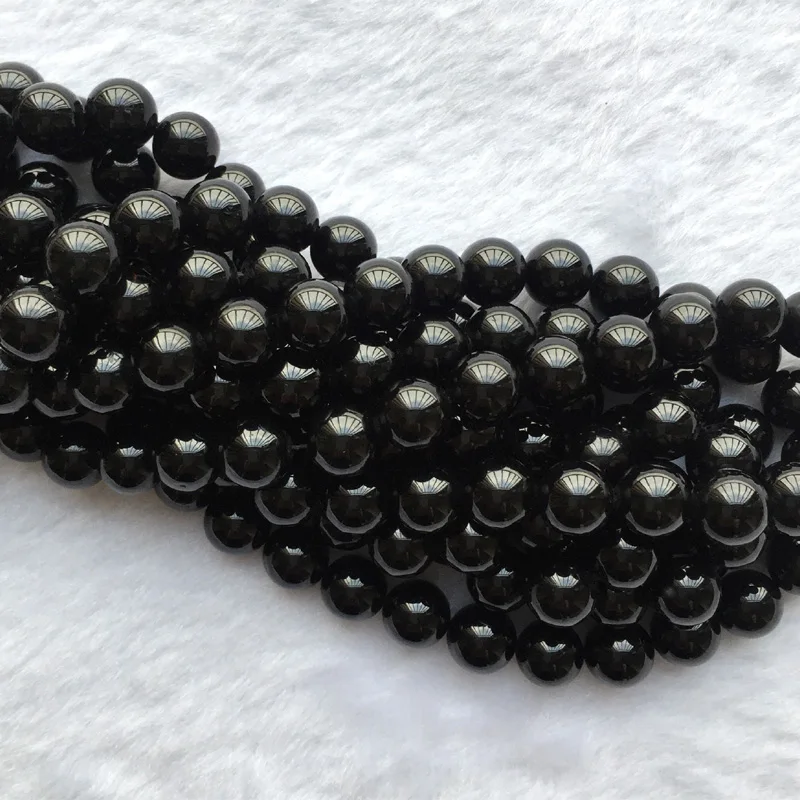 Natural Genuine Black Tektite Round Loose Smooth Beads 4mm 6mm 8mm 10mm 12mm 14mm 15" 05505 6