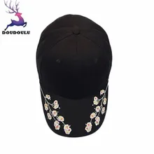 Doudoulu бейсболка s вышитая Женская хлопковая бейсболка Snapback Кепка s хип хоп шапки Прямая# ZH