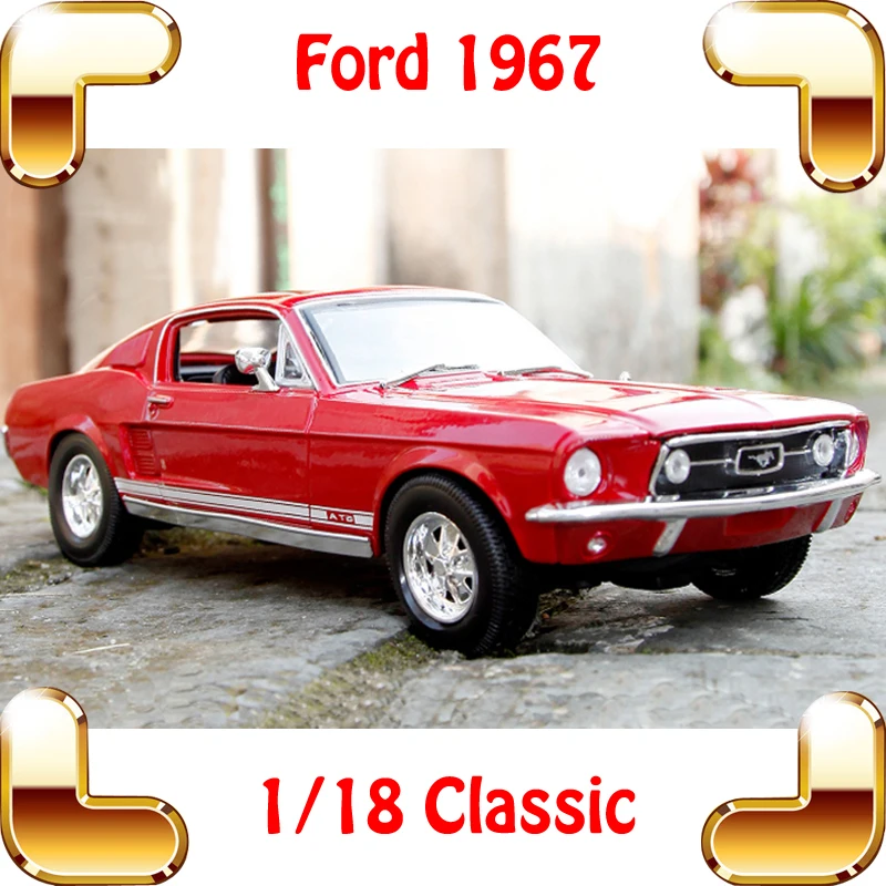 

New Arrival Gift Mustang GTA 1967 1/18 Classic Model Car History Collection Toys Vehicle Sedan Cars Close To Real Scale Present
