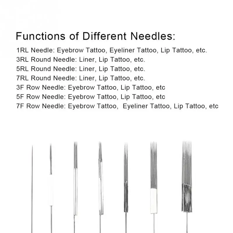 50 шт. 7 типов одноразовых тумана бровей Перманентная подводка для глаз губ татуировки микроблейдинг игла+ игольчатый колпачок Перманентный макияж поставки