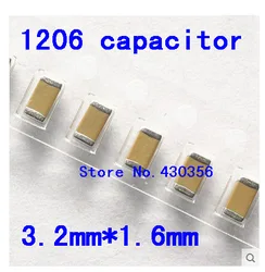 1206 SMD capacitor 22nf 47nf 100nf 150nf 220nf 470nf 1uf 2.2uf 4.7uf 10uf  200pcs X7R