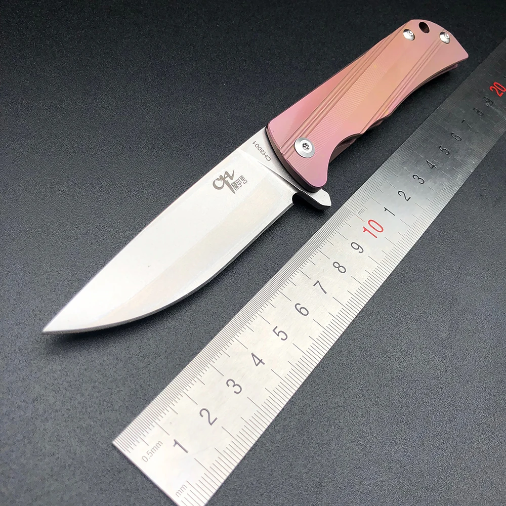 

ZZSQ CH3001 Flipper folding knife AUS-8 Blade ball bearings TC4 Titanium handle Tactical camping fruit pocket outdoor EDC tools