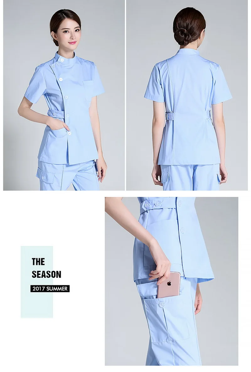 Sanxiaxin костюм медсестры сплит костюм мужского и женского пола одежда для врачей для палаты интенсивного лечения Стоматологическая ирригатор для полости рта летние хирургии хирургической стирки одежды для ролевых игр, медсестра