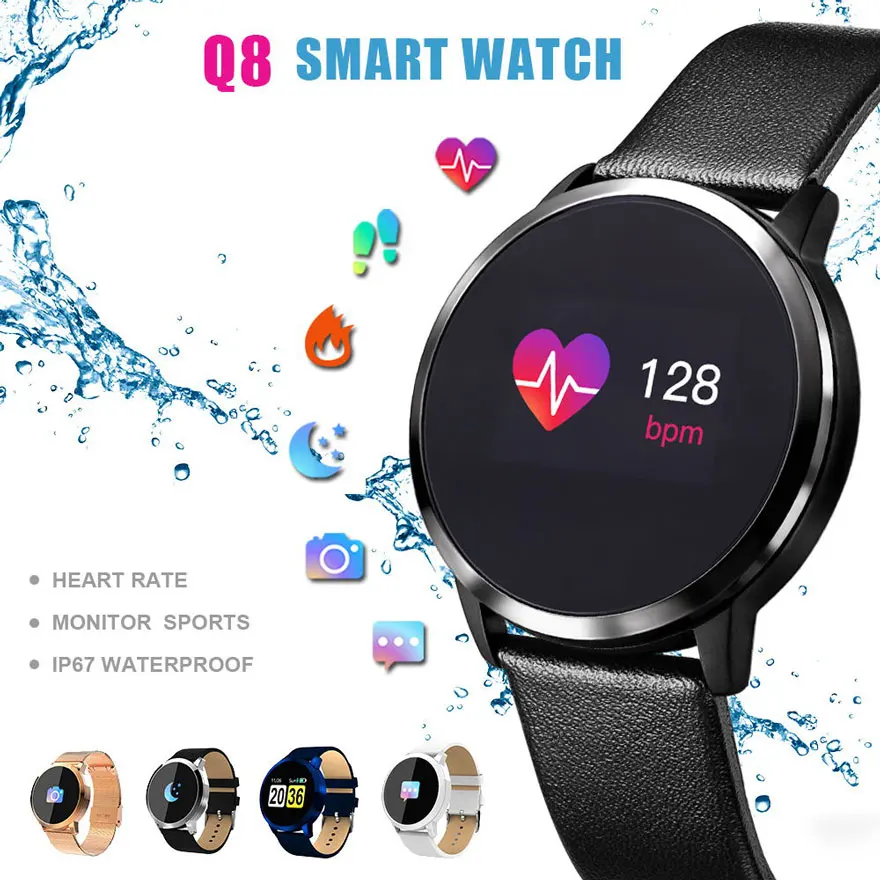 

Q8 SmartWatch Smart Watch Touch Screen Call Reminder Blood Pressure Heart Rate Fitness Tracke IP67 Waterproof for Android IOS