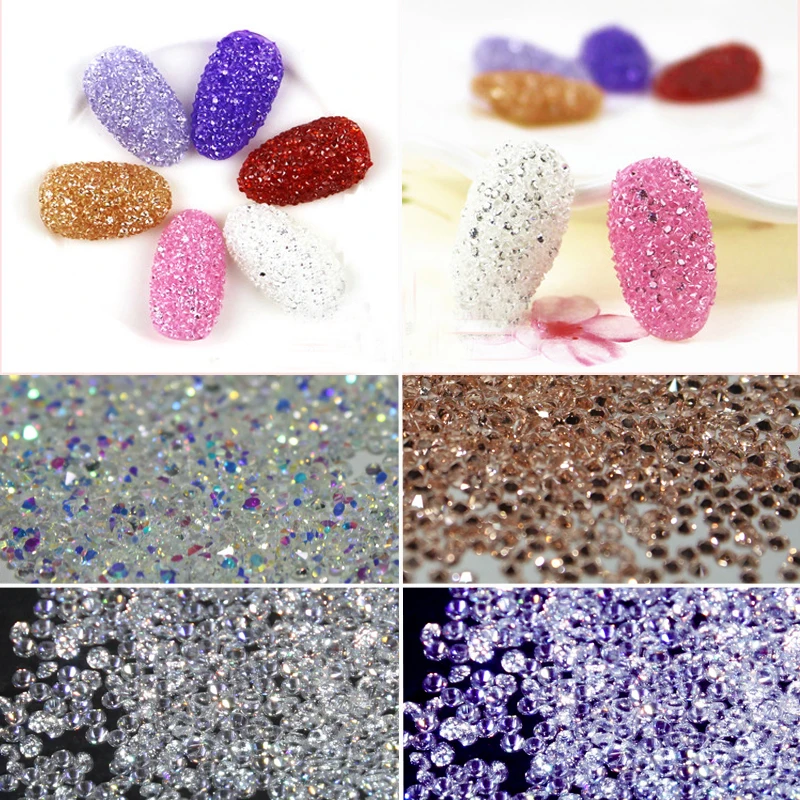 

1 Box 1.2mm Zircon Rhinestones Micro Rhinestones Mini Pixie Shiny Glitter Mixed Color Nail Art Rhinestones Nail Decorations