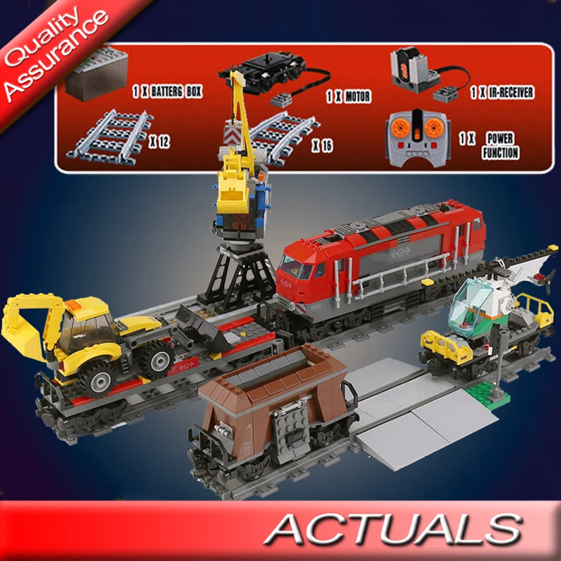 

lepinblocks king 1033pcs 02009 City Technic Compatible Legoed Trains Toys Building Blocks Heavy-haul Train Model Bricks 60098