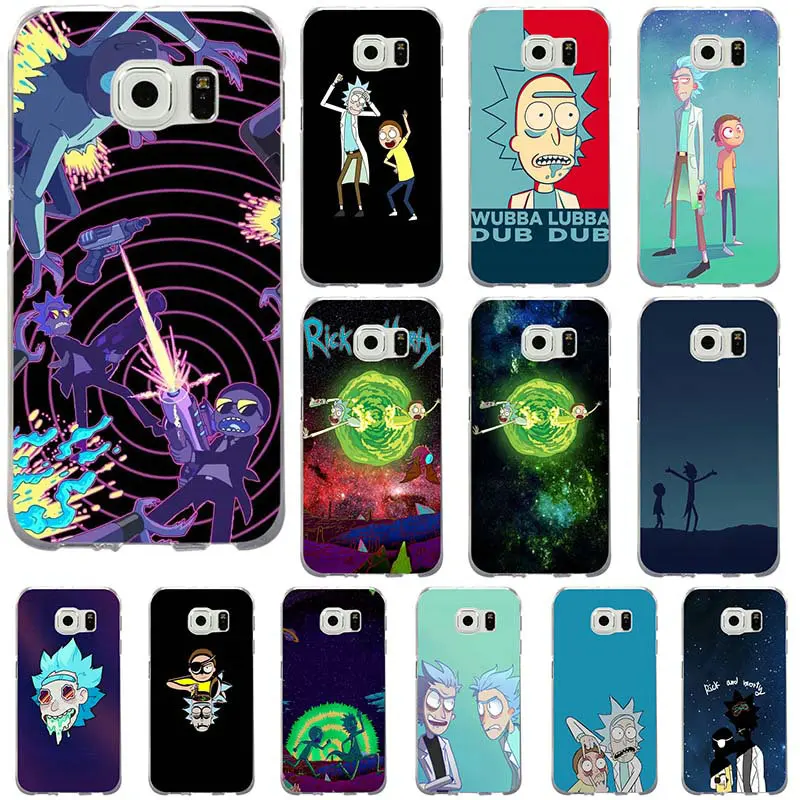 Мягкие TPU чехол для телефона Samsung Galaxy S2 S4 S5 S6 S7 S8 S9 Edge Plus Примечание 2 3 4 5 8 Рик и Морти