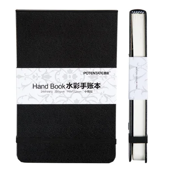 

POTENTATE A5/A6 Watercolor Notebook 300g/m 24Sheets Travel Hand Painting Notebook for Water Color Diary Student Art Supplies