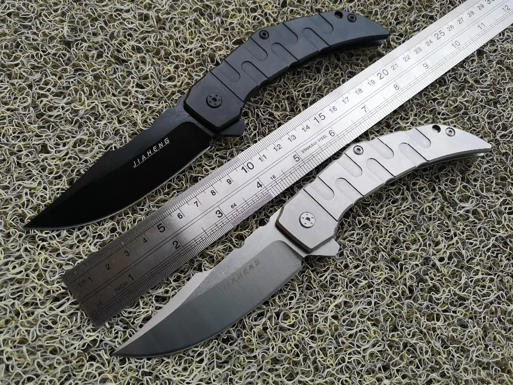 

2018 JIAHENG JH13 Bearing system C81 Floding knife ELMAX blade Steel handle outdoor survival hunting camping tool High-quality