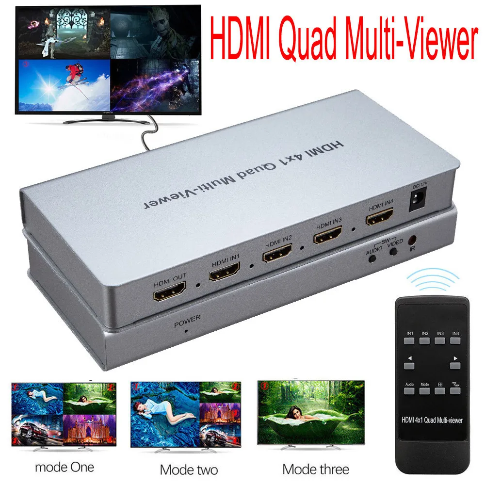 4 video signal to 1 Screen Seamless Switcher HDMI Multi viewer HDMI