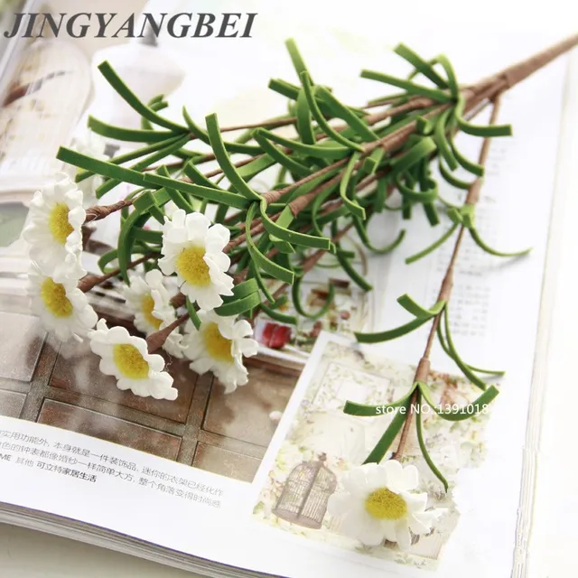Online Pe Artificial Gerbera Daisy Flower Boupe Mini White Pe Artificial Gerbera Daisy Flower Boupe Mini White Bouquet Wedding Party Home Decor