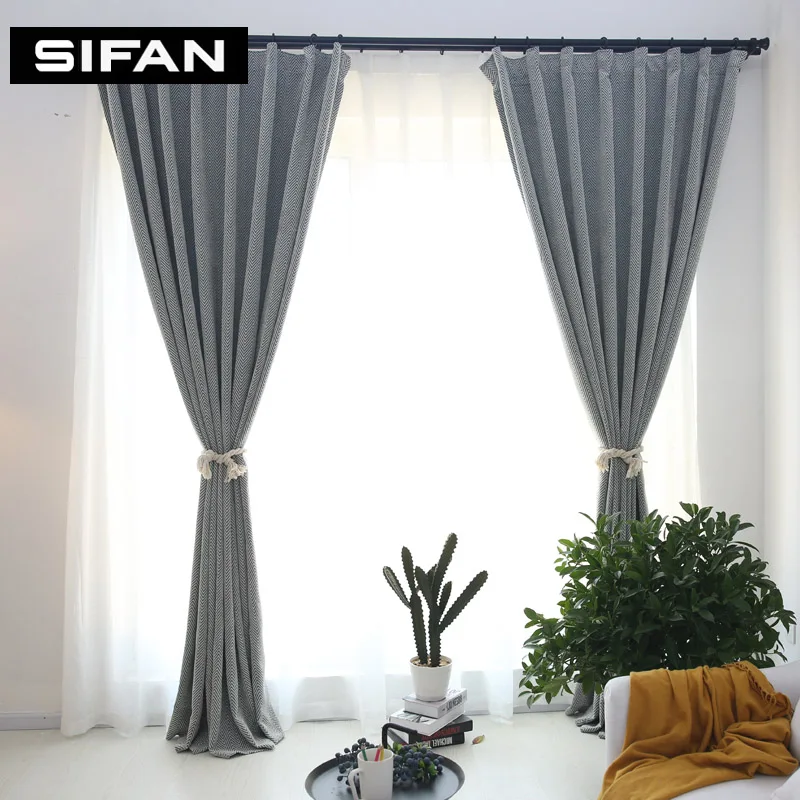 

Japan style Striped chenille Blackout Curtains for Living Room Modern Curtains for the Bedroom Window Curtains Custom Made