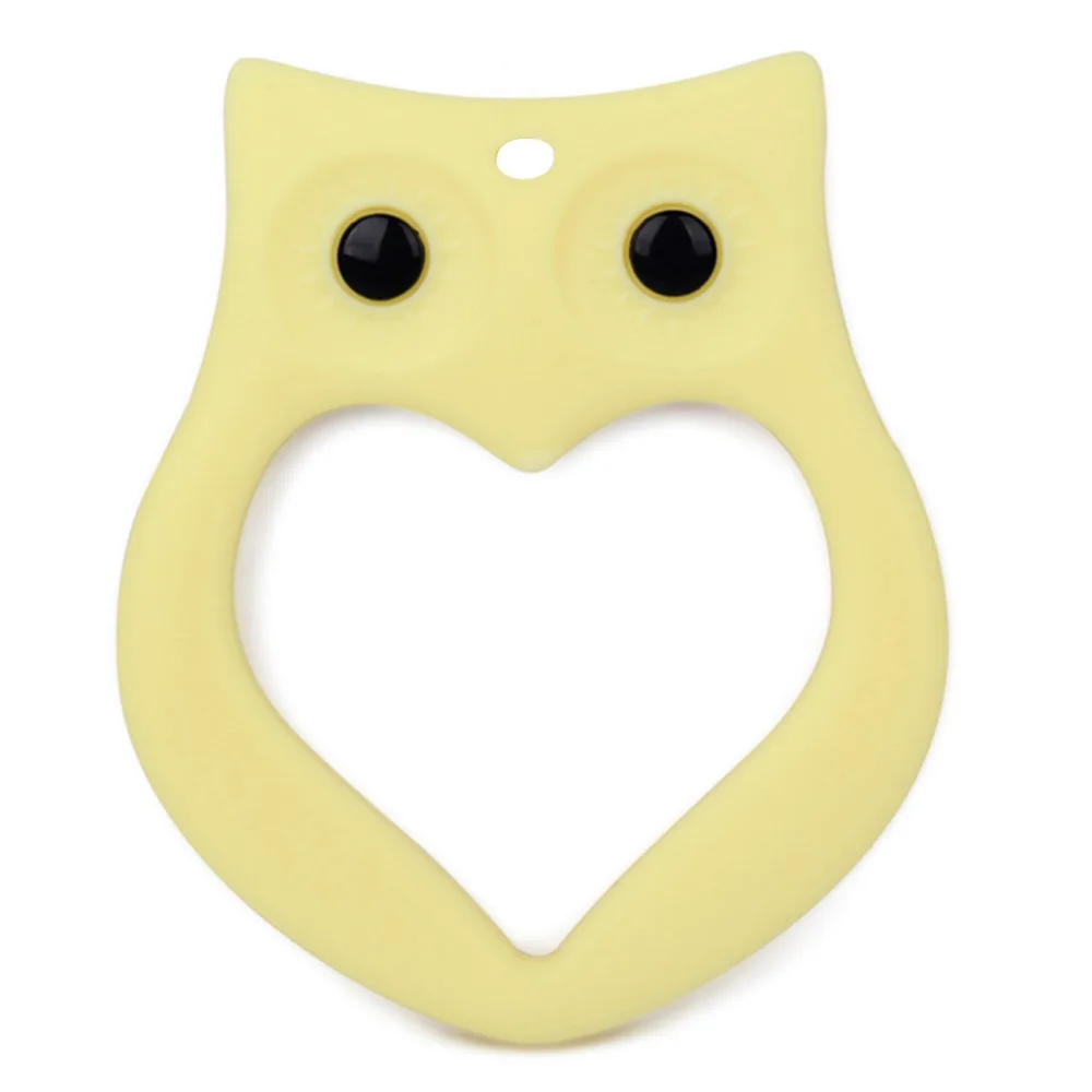 Детская безопасная силиконовая Teether прекрасная сова в форме сердца детские жевательные игрушки младенческий уход за зубами помогает