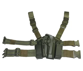 

Hunting Tactical Airsoft Gear Serpa Black Tan Green CQC M9 92 96 Belt Drop Waist Thigh Leg Holster With Magazine Pouch