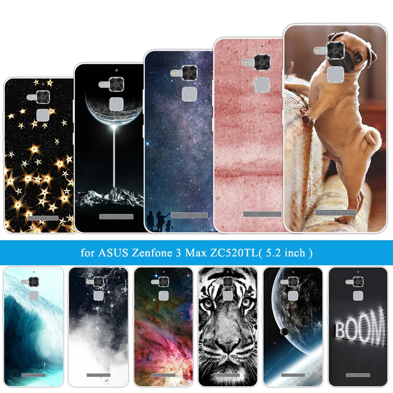 5 2 &quotчехол для телефона Asus Zenfone 3 Max ZC520TL X008D Zenfone3 Pegasus Horse X008 Silicon Lion Tiger Fundas |
