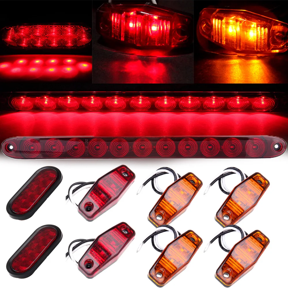 

ECCPP Led Light Accembly (4Amber&2Red Side Marker +1Red 3rd Brake Lamp +2Red Tail )