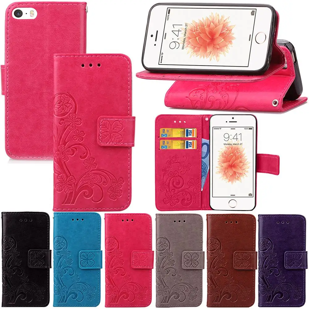 Для iPhone 5S, Кожаный флип-чехол-кошелек для iPhone 5, 5S, 5C, SE, Ударопрочный Мягкий силиконовый чехол с подставкой, чехол для телефона