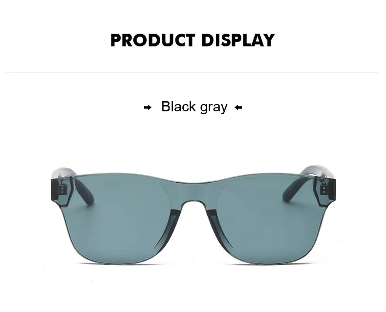 Colorful Square Sunglasses Women Glasses Rimless Sun Glasses For Men Siamese Candy Sunglass Frameless Red Green Grey Eyewear ladies sunglasses