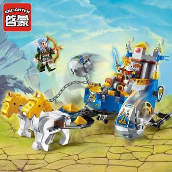 

Enlighten Building Block War of Glory Elves Castle Knights Two horse Chariot 3 Figures 246pcs Educational Bricks Toy Boy-No Box