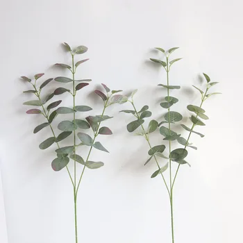 

Green Artificial Leaves Large Eucalyptus Leaf Plants Wall Material Decorative Fake Plants for Home Shop Garden Party Decor 68cm