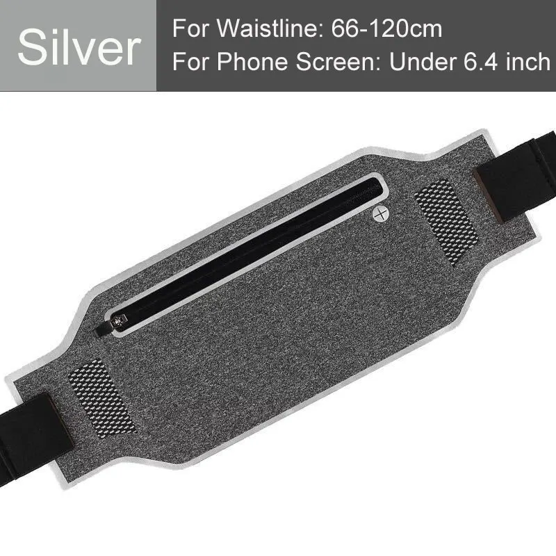Универсальный 6 дюймов Водонепроницаемый Спортивная пояс для бега пакет чехол для телефона Сумка водонепроницаемая повязка на руку для iPhone X, 8, 7, 5, 6, 6s 7 8 Plus - Цвет: Silver