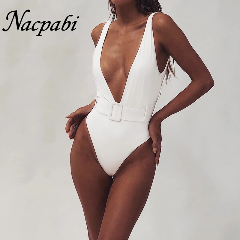 

Women's Solid & Leopard Print Bandeau Bikini One Piece Push Up Bikini Set Belt Buckle Backless Swimsuit Monokini Bathing Suit