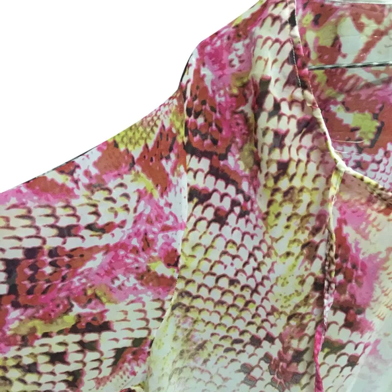 Женское сексуальное пляжное платье с v-образным вырезом и принтом змеиной кожи, летнее Повседневное платье с коротким рукавом, свободная накидка, сарафан, богемное шифоновое мини-платье
