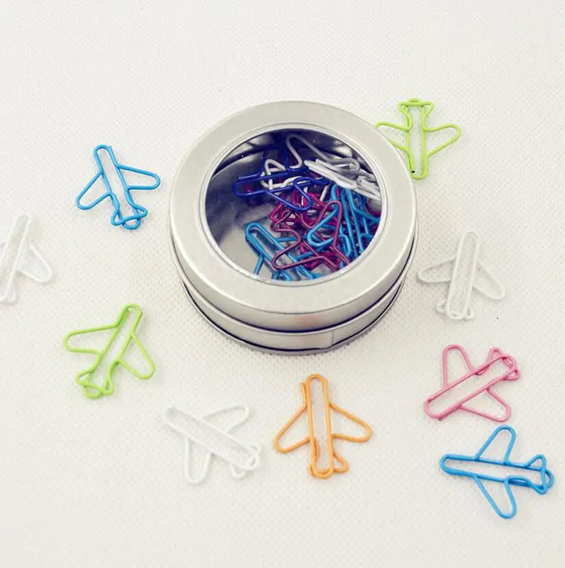 

5Boxes Mixed Aircraft Bookmark Paper Clip Office stationery For Wedding Baby Shower Party Birthday Favor Gift Souvenirs