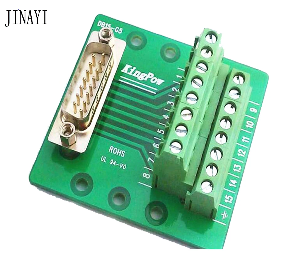 Vertial DB15 D SUB 15 контактный разъем мама папа сигналы клемма PCB коммутационная плата