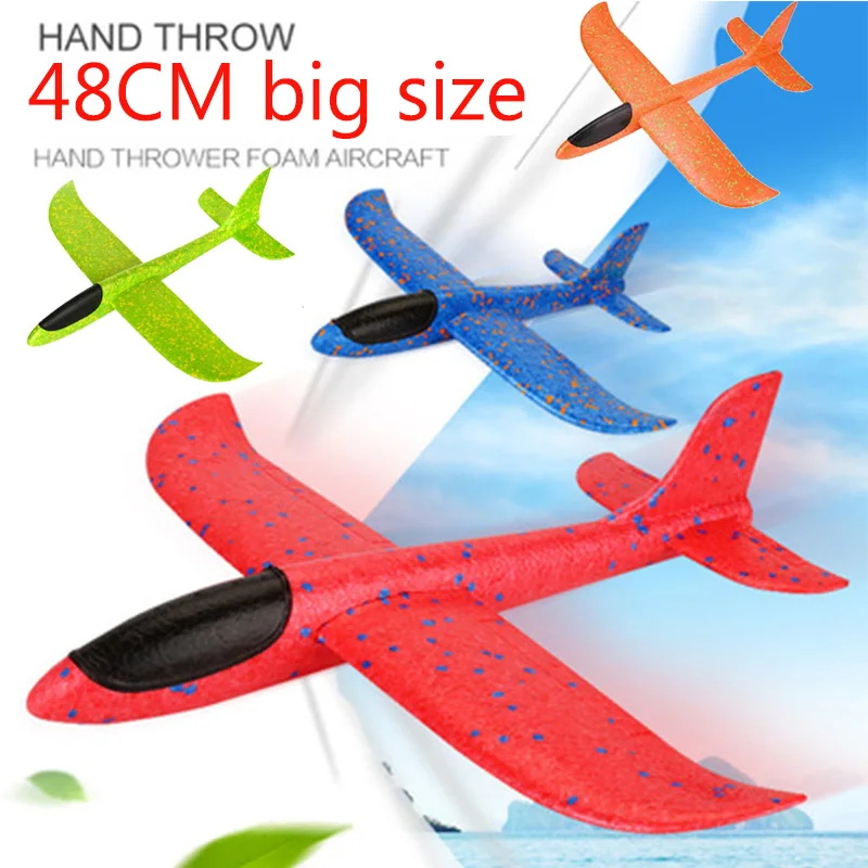 48cm grande mão lançamento jogando espuma palne epp avião modelo planador avião avião modelo de aeronave ao ar livre diy brinquedo educacional para crianças