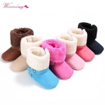 

Winter Baby Shoes Super Warm Infant Soft Bottom Snow Boots PU leather Baby Boys Girls Prewalkers