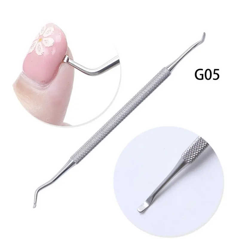 7 Style Dual End Ingrown Toenail File Spoon Nail Groove Correction Lifter Cleaner Cuticle Remover Pusher Pedicure Tool Foot Car