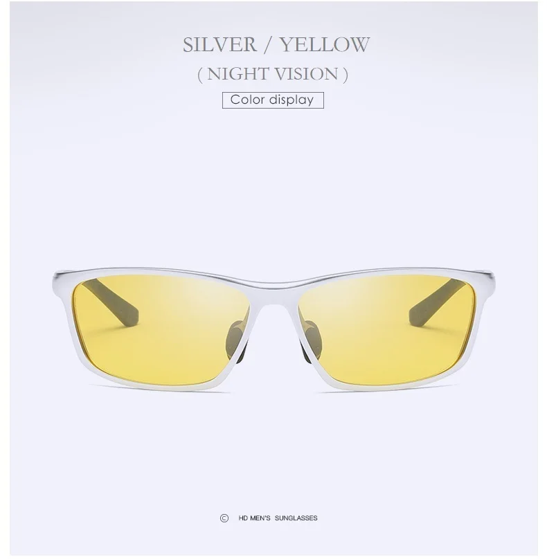 Aoron очки ночного видения мужские алюминиевые магниевые поляризованные очки ночного видения для вождения автомобиля антибликовые очки 2179