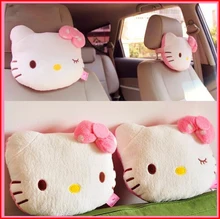 2 Шт. Розовый Hello Kitty Автомобилей Подушка Малолитражного Автомобиля Подголовник подушка для Шеи подушка Мультфильм Плюшевые Дети Ребенок Автомобиля Подголовник Автомобиля Подушки Сиденья аксессуары