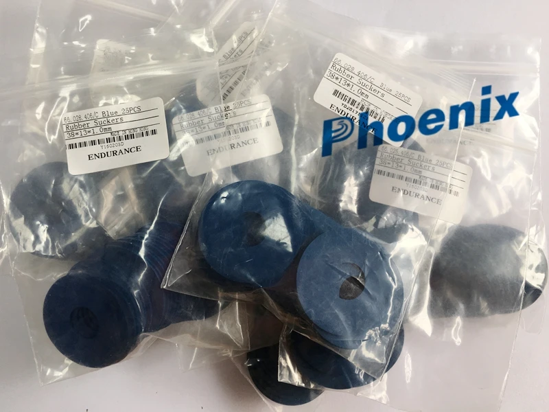 

PHOENIX imported 25 pieces heidelberg blue rubber sucker size 38*13*1mm
