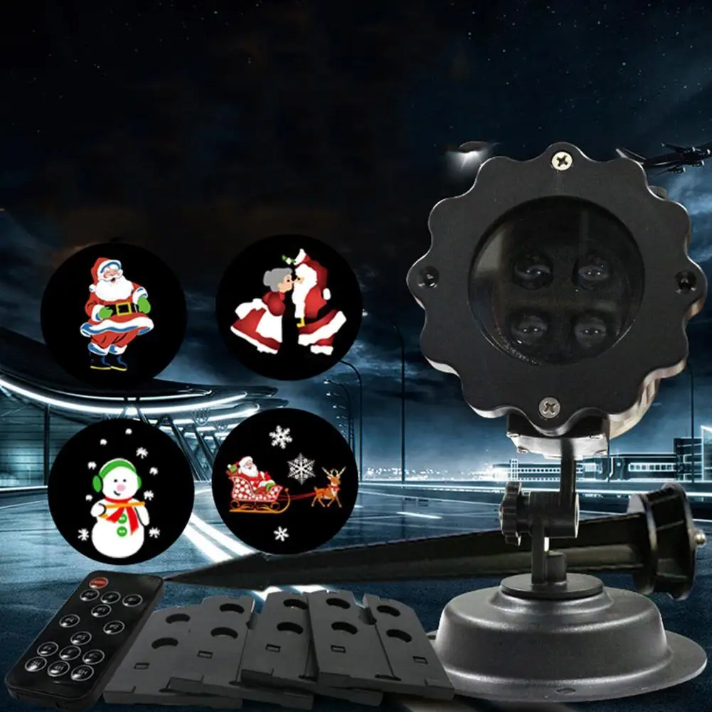

SOLLED LED 100-240V Waterproof Projection Lamp with Remote Control Colourful Cartoon Projector