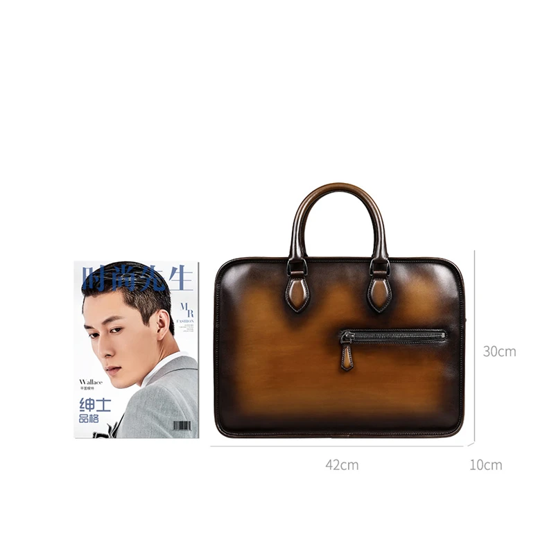 Брендовый винтажный итальянский портфель ручной работы из натуральной кожи, мужские сумки-мессенджеры на плечо, бизнес-чехол для ноутбука