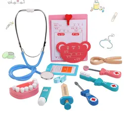 Candywood детская игрушка «Доктор» аксессуары небольшие медсестры инъекций инструмент деревянный игрушечная аптечка мальчик и девочка