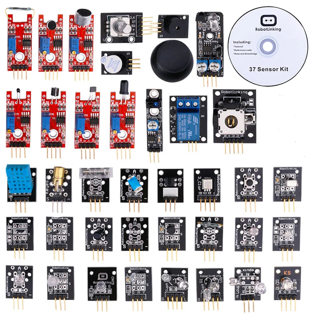 Комплект модуля 37-в-1 RobotLinking для Arduino UNO R3 Mega2560 Mega328 Nano | Электронные компоненты и
